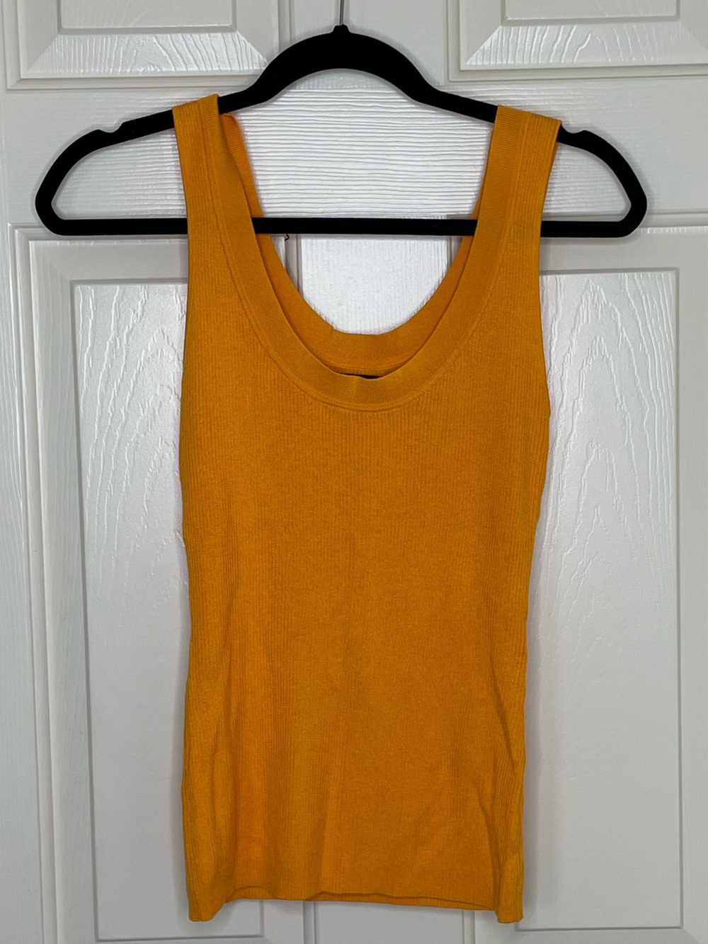 NAADAM Silk Cashmere Rib Knit Tank Top Mustard Gold Sleeveless Women’s M